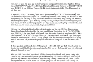 Công văn 7311/BTC-TCHQ năm 2013 xuất khẩu khoáng sản