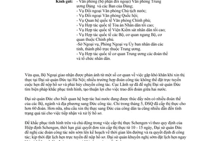 Công văn 2006/CV-LS-XNC năm 2013 cấp thị thực tại Đại sứ quán Đức