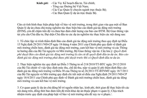 Công văn 5368/BGTVT-MT thực hiện quy định pháp luật bảo vệ môi trường năm 2013