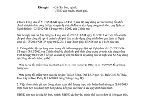 Công văn 1140/UBND-KTN 2013 chi phí nhân công để lập quản lý chi phí đầu tư xây dựng công trình Kon Tum