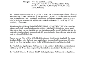 Công văn 7548/BTC-TCHQ năm 2013 trả lời công văn 124/2012/CV.DELTA AGF