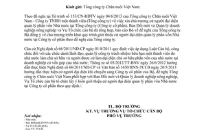 Công văn 2729/BNN-TCCB năm 2013 triển khai quy trình cử người đại diện