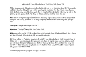 Công văn 2752/BNN-HTQ năm 2013 tập huấn nâng cao nhận thức người dân bảo vệ rừng