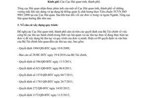 Công văn 3336/TCHQ-VP xây dựng và áp dụng hệ thống quản lý chất lượng năm 2013