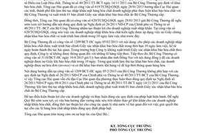 Công văn 3328/TCHQ-GSQL năm 2013 Giấy xác nhận khai báo hoá chất khi làm thủ tục