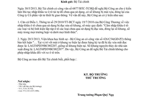 Công văn 2297/BCA-C61 năm 2013 nhập khẩu xe ô tô tải tự đổ chưa qua sử dụng