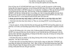 Công văn 4071/BGDĐT-KHCNMT xây dựng kế hoạch bảo vệ môi trường năm 2014