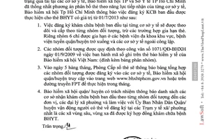 Công văn 2032/BHXH-NVGĐ1 năm 2013 đăng ký khám chữa bệnh ban đầu tại TPHCM