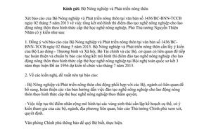 Công văn 5005/VPCP-KGVX năm 2013 báo cáo tổng kết mô hình thí điểm đào tạo nghề