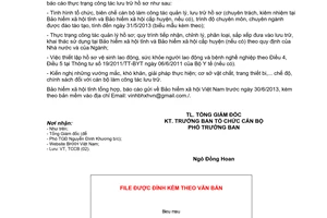 Công văn 2274/BHXH-TCCB báo cáo thực trạng công tác lưu trữ hồ sơ BHXH 2013