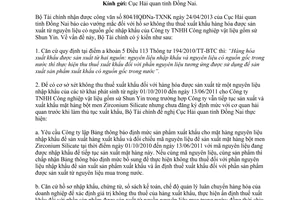 Công văn 8146/BTC-TCHQ không thu thuế hàng xuất khẩu có nguồn gốc nhập khẩu 2013