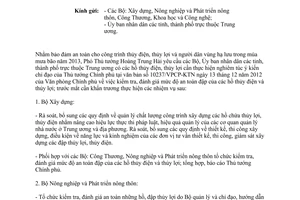 Công văn 5132/VPCP-KTN năm 2013 kiểm tra đánh giá độ an toàn hồ thủy điện