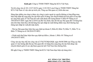 Công văn 3521/TCHQ-GSQL năm 2013 thủ tục Hải quan đối với hàng thực phẩm