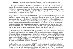 Công văn 4325/BGDĐT-GDQP Danh sách liên kết giáo dục quốc phòng an ninh năm 2013