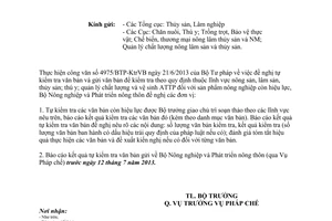 Công văn 2966/BNN-PC tự kiểm tra hiệu lực văn bản năm 2013