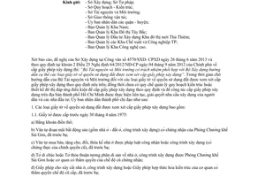 Công văn 3208/UBND-ĐTMT giấy tờ về quyền sử dụng đất được cấp phép xây dựng Hồ Chí Minh