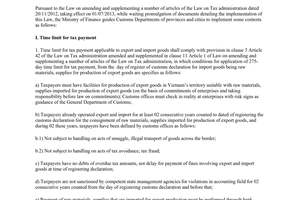 Official Dispatch No. 8356/BTC-TCHQ guiding about predetermination of codes values