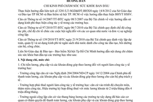 Hướng dẫn 1716/LT-SGDĐT-BHXH 2013 chi phí chăm sóc sức khỏe ban đầu Hồ Chí Minh
