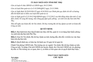 Quyết định 06/2013/QĐ-UBND Quy chế thu quản lý sử dụng Quỹ Quốc phòng An ninh tỉnh Phú Thọ