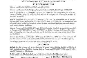 Quyết định 11/2013/QĐ-UBND sửa đổi Quyết định 32/2012/QĐ-UBND tỉnh Bình Định