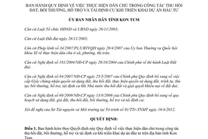 Quyết định 25/2013/QĐ-UBND thực hiện dân chủ trong thu hồi đất Kon Tum