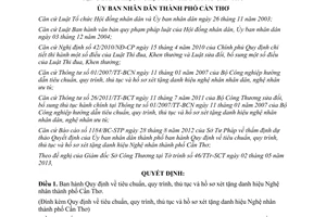 Quyết định 08/2013/QĐ-UBND xét tặng danh hiệu Nghệ nhân Cần Thơ