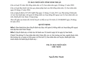 Quyết định 27/2013/QĐ-UBND Quy chế quản lý thống nhất hoạt động đối ngoại Ninh Thuận