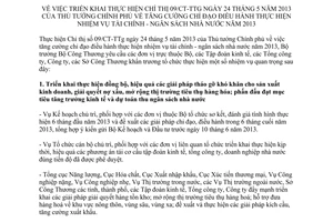 Chỉ thị 12/CT-BCT năm 2013 thực hiện Chỉ thị 09/CT-TTg nhiệm vụ tài chính