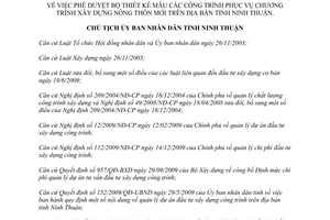 Quyết định 1184/QĐ-UBND 2013 công trình xây dựng nông thôn mới Ninh Thuận