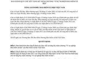 Quyết định 609/QĐ-BHXH năm 2013 Quy chế xét tặng Kỷ niệm chương