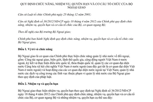 Nghị định 58/2013/NĐ-CP nhiệm vụ quyền hạn và cơ cấu tổ chức của Bộ Ngoại giao