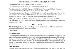 Quyết định 819/QĐ-UBND năm 2013 Chương trình hành động vì trẻ em Quảng Ngãi