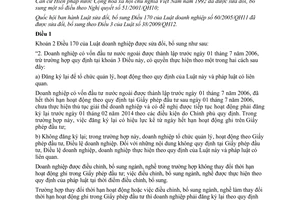 Luật sửa đổi Điều 170 của Luật doanh nghiệp năm 2013