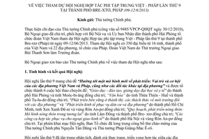 Báo cáo 2327/BC-BNG-CÂu năm 2013 Hội nghị Hợp tác phi tập trung Việt Pháp lần thứ 9 tại Bre-xtơ Pháp