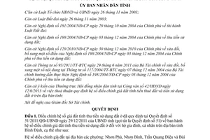 Quyết định 13/2013/QĐ-UBND điều chỉnh hệ số giá đất tính thu tiền sử dụng đất Bình Định