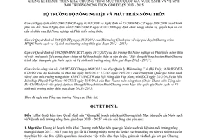 Quyết định 1404/QĐ-BNN-TCTL 2013 Khung kế hoạch Chương trình Mục tiêu quốc gia Nước sạch