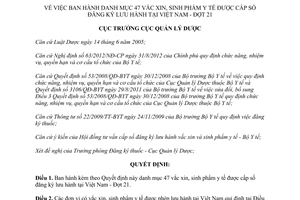 Quyết định 174/QĐ-QLD danh mục thuốc được lưu hành tại Việt Nam năm 2013