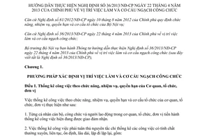 Thông tư 05/2013/TT-BNV hướng dẫn Nghị định 36/2013/NĐ-CP cơ cấu ngạch công chức