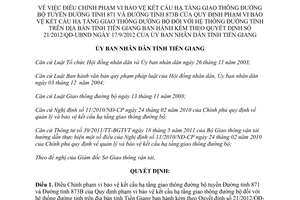 Quyết định 30/2013/QĐ-UBND điều chỉnh phạm vi bảo vệ kết cấu hạ tầng giao thông