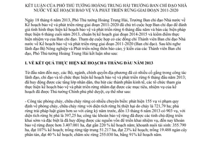 Thông báo 224/TB-VPCP Kế hoạch bảo vệ và phát triển rừng năm 2013