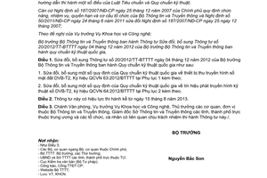 Thông tư 15/2013/TT-BTTTT sửa đổi Quy chuẩn kỹ thuật quốc gia