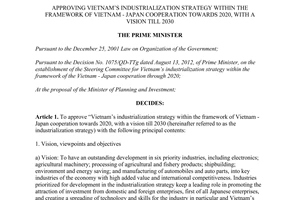 Decision No.1043/QD-TTg approving Vietnam’s industrialization strategy