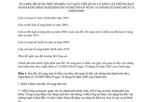 Nghị định 70/2013/NĐ-CP sửa đổi Quy chế quản lý kho vật chứng