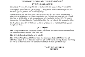 Quyết định 1231/QĐ-UBND Quy chế thực hiện giám sát đầu tư cộng đồng tỉnh Thừa Thiên Huế