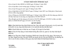 Quyết định 1016/2013/QĐ-UBND quản lý thoát nước xử lý nước thải đô thị Bắc Kạn