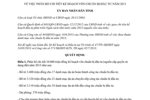 Quyết định 1763/QĐ-UBND phân bổ chi tiết kế hoạch vốn chuẩn bị đầu tư 2013 Bình Định