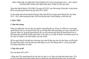 Kế hoạch 47/KH-UBND 2013 Đề án trợ giúp người khuyết tật 2013 - 2015 Tuyên Quang