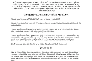 Quyết định 4140/QĐ-UBND năm 2013 công bố thủ tục hành chính Thành phố Hà Nội