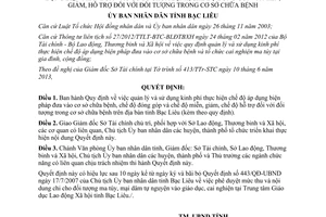 Quyết định 12/2013/QĐ-UBND kinh phí thực hiện chế độ áp dụng biện pháp đưa vào cơ sở chữa bệnh