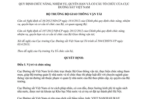 Quyết định 1890/QĐ-BGTVT năm 2013 chức năng nhiệm vụ quyền hạn Cục Đường sắt Việt Nam